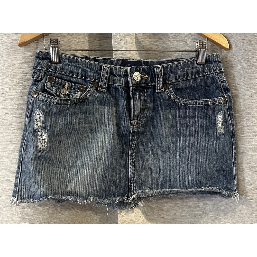 Vintage Aeropostale Womens Size 3/4 denim super mini skirt Y2K